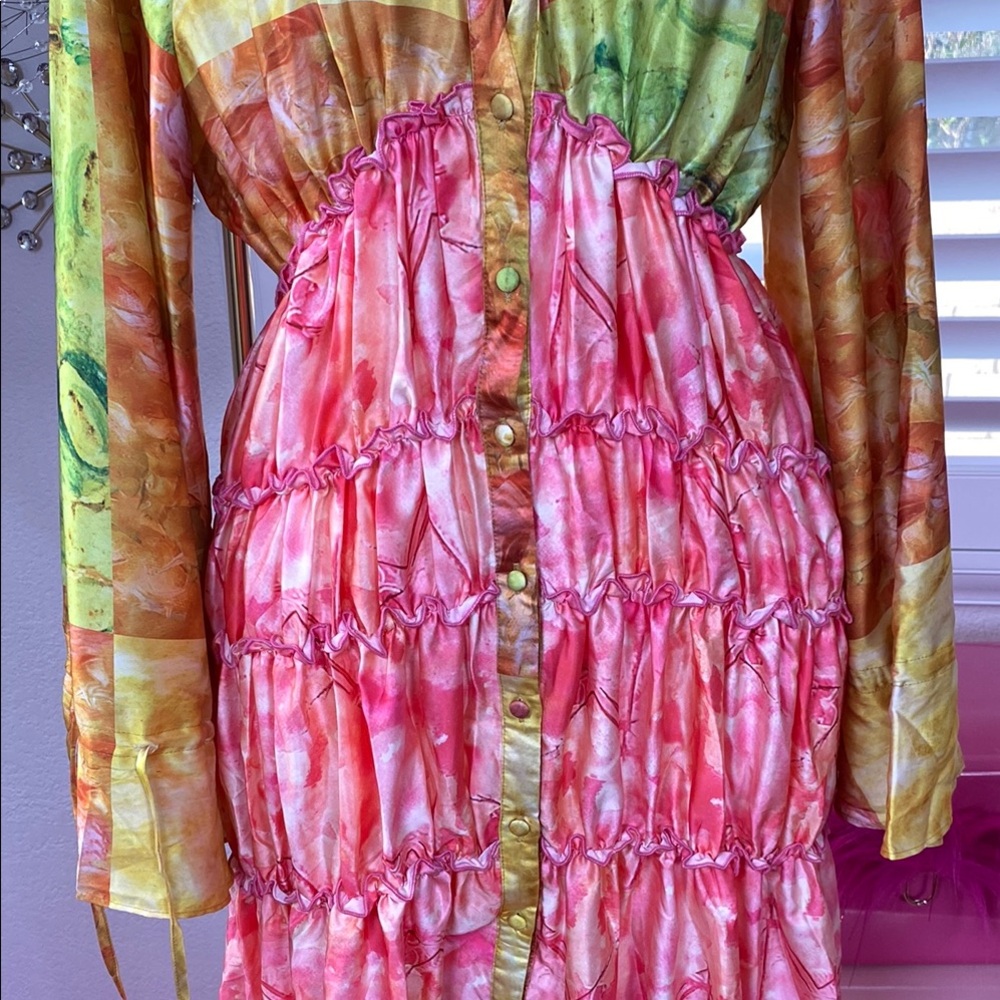 Tropical Sunset Ruffle Maxi - Picture 2 of 9